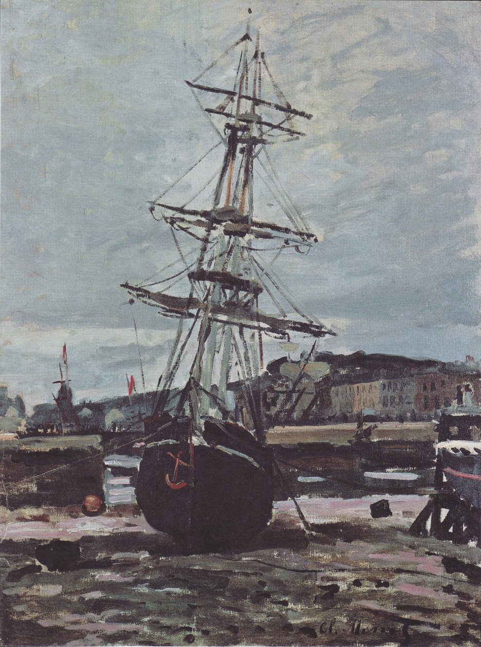 Barco varado en Fécamp de Claude Monet