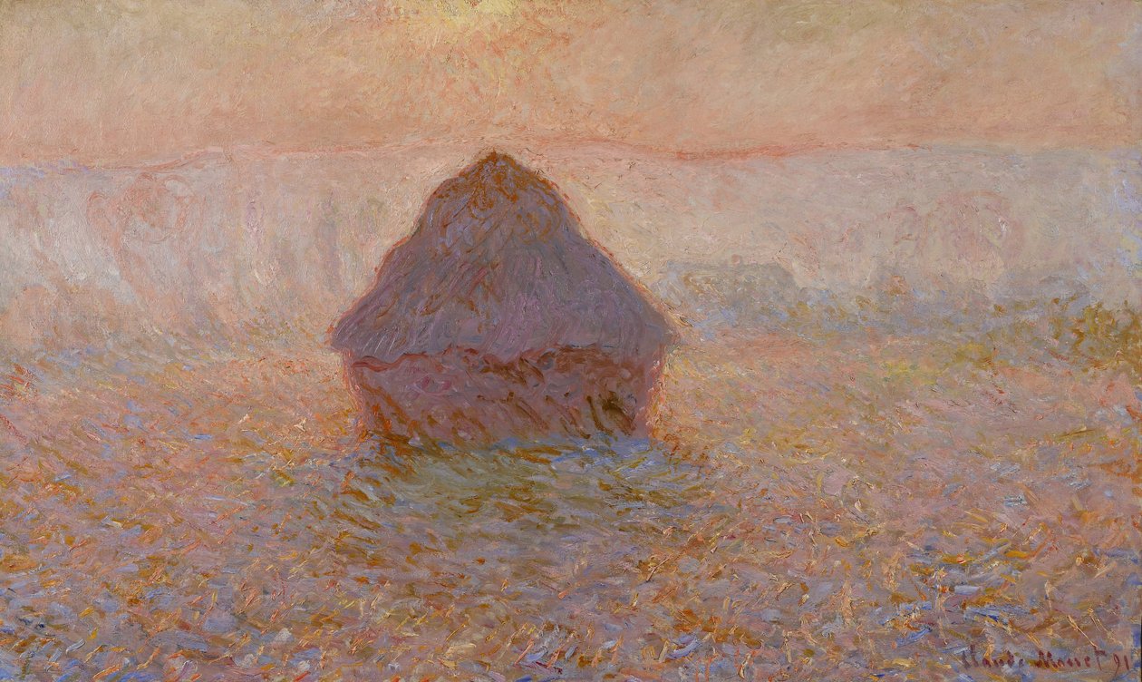 Montón de grano, sol en la niebla, 1891 de Claude Monet