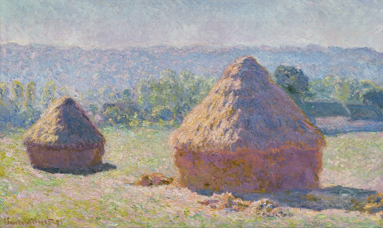 Montones de Granos al final del Verano, Efecto de la Mañana de Claude Monet