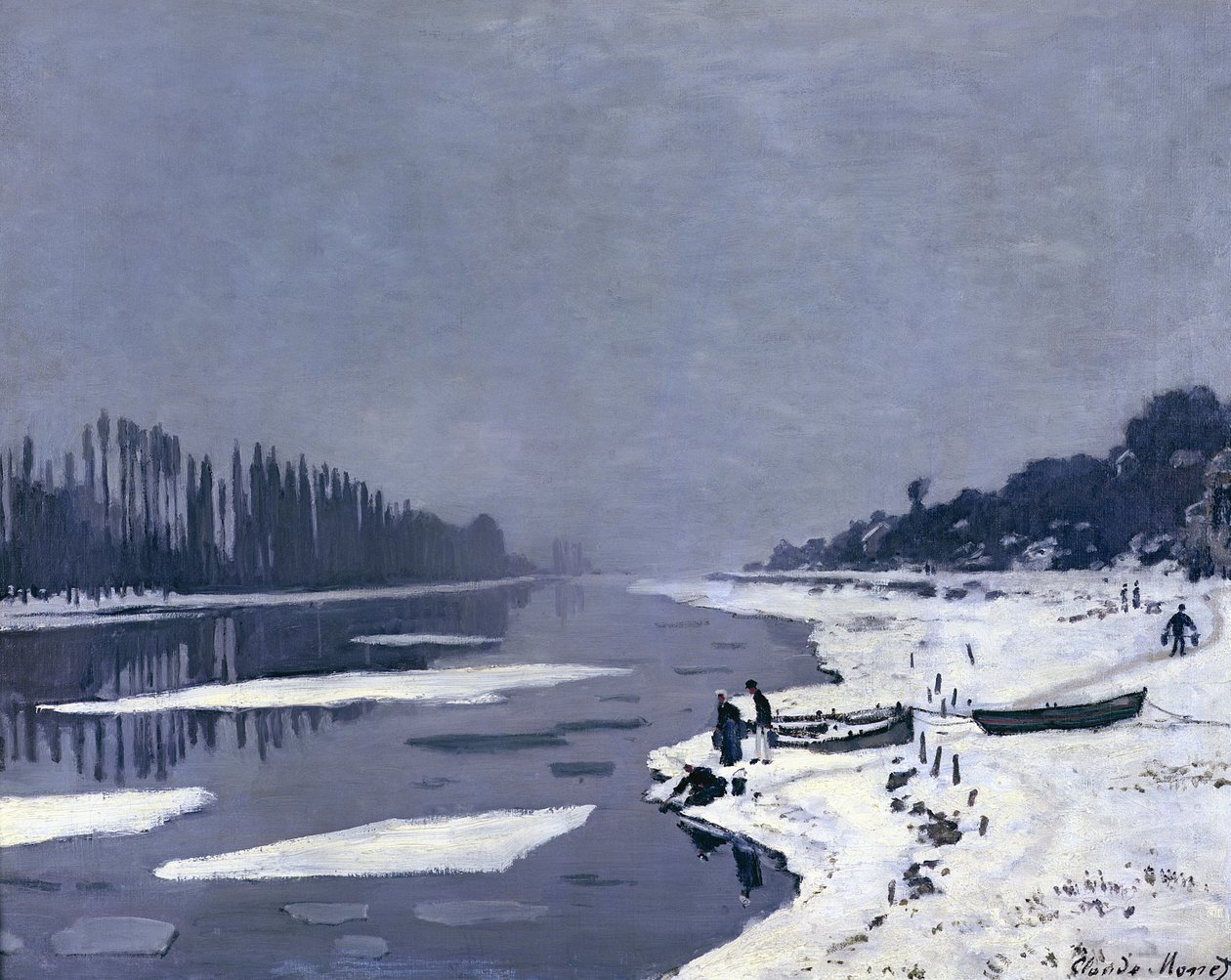 Bancos de hielo en el Sena en Bougival, c.1867-68 de Claude Monet
