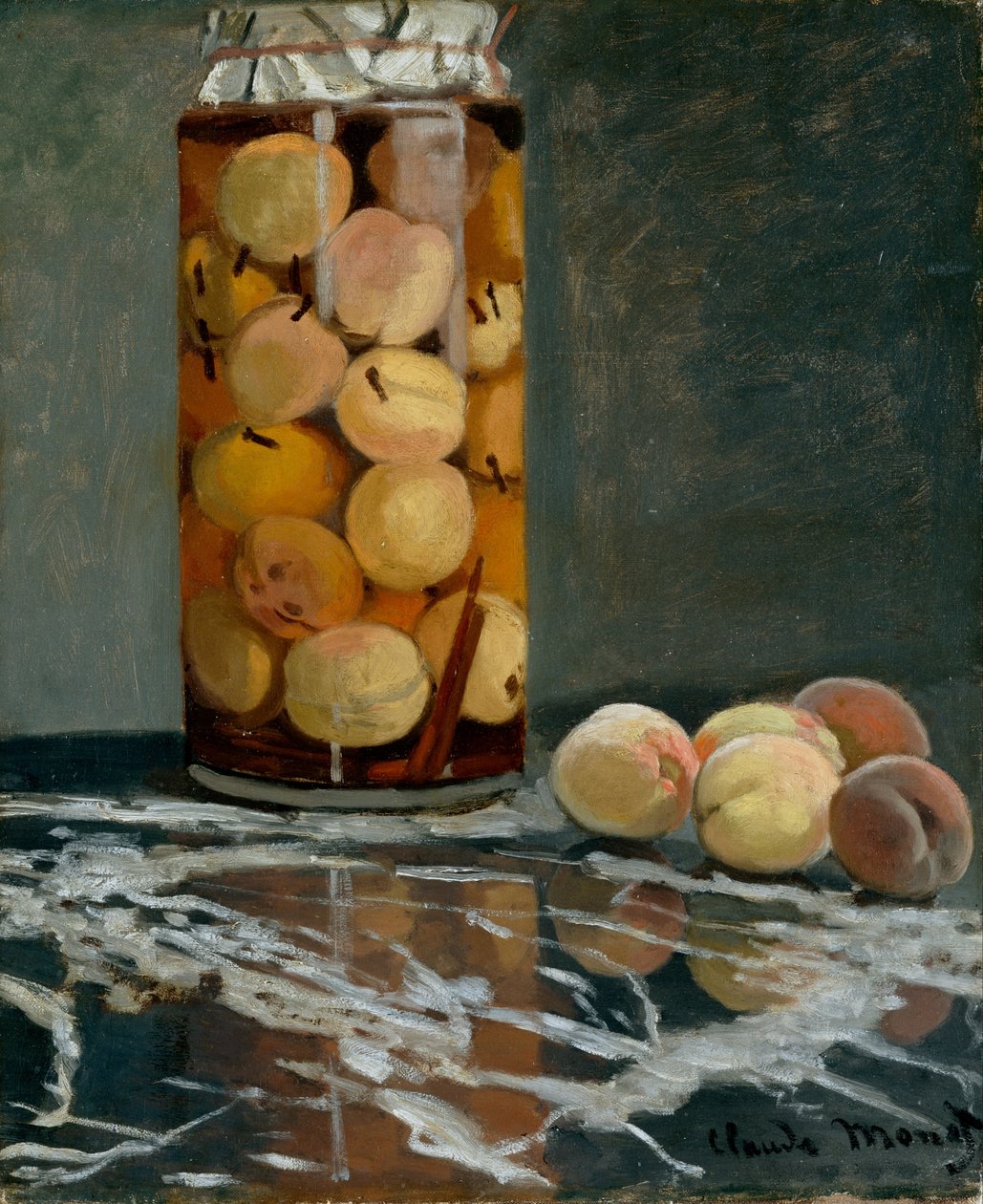 Jarra de duraznos de Claude Monet