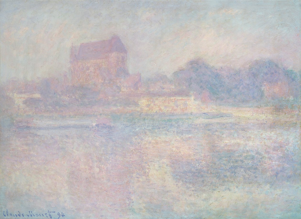 La Iglesia de Vernon, niebla, 1884 de Claude Monet