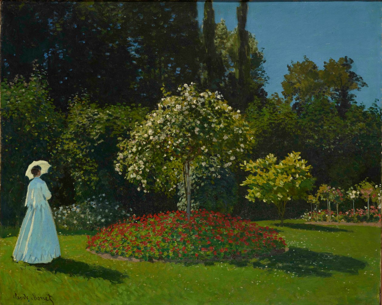 Dama en el jardín de Claude Monet