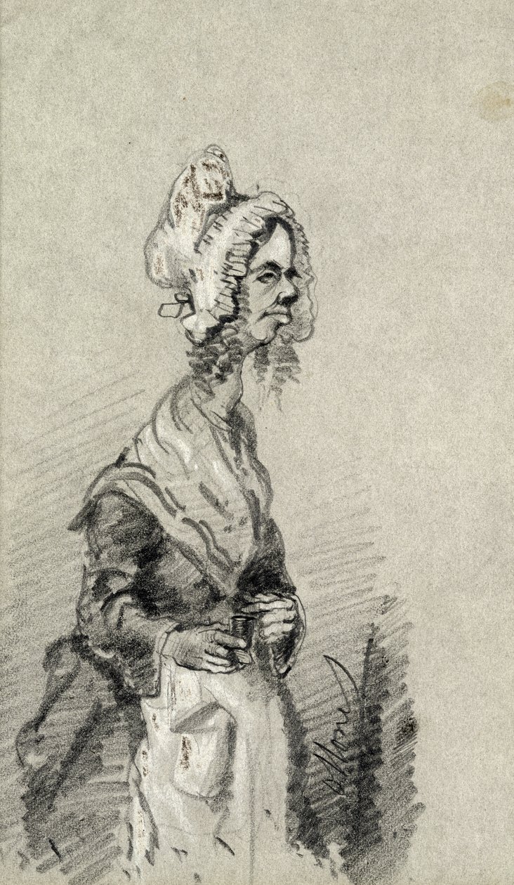 Anciana de Normandía de perfil, 1857 de Claude Monet