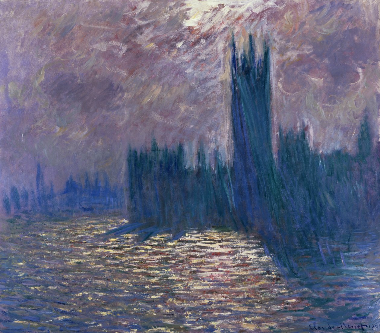 Parlamento, Reflexiones en el Támesis, 1905 de Claude Monet