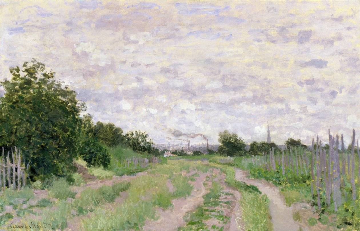 Camino a través de los Viñedos, Argenteuil, 1872 de Claude Monet