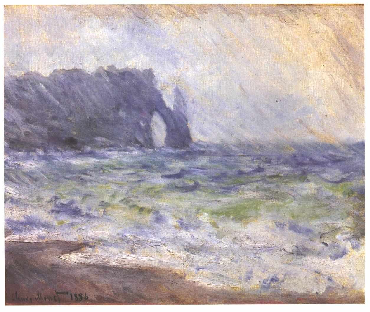 Lluvia en Étretat de Claude Monet