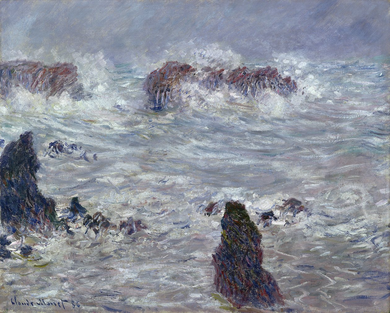 Tormenta, frente a la costa de Belle-Ile de Claude Monet