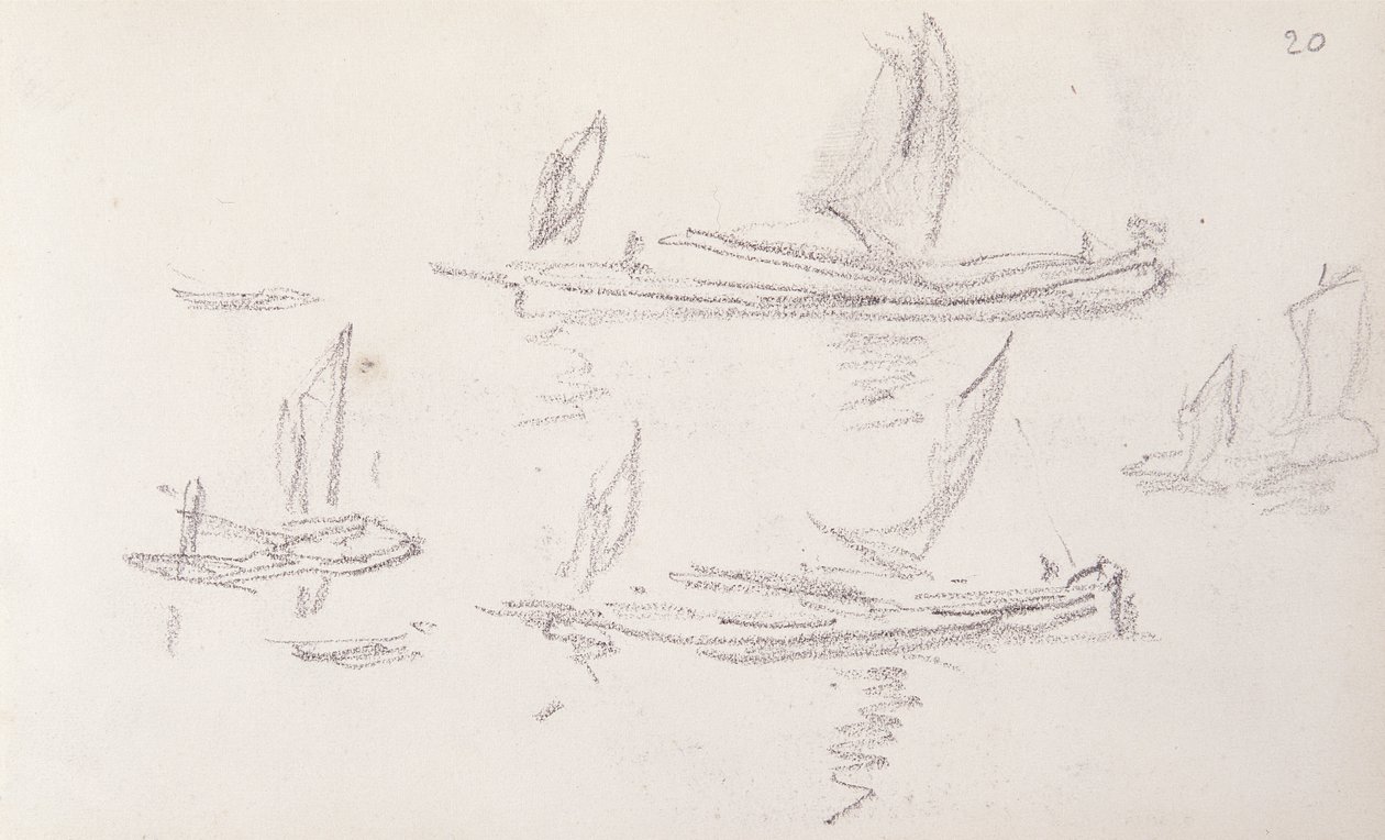 Estudio para la serie de Londres, Barcos en el Támesis de Claude Monet