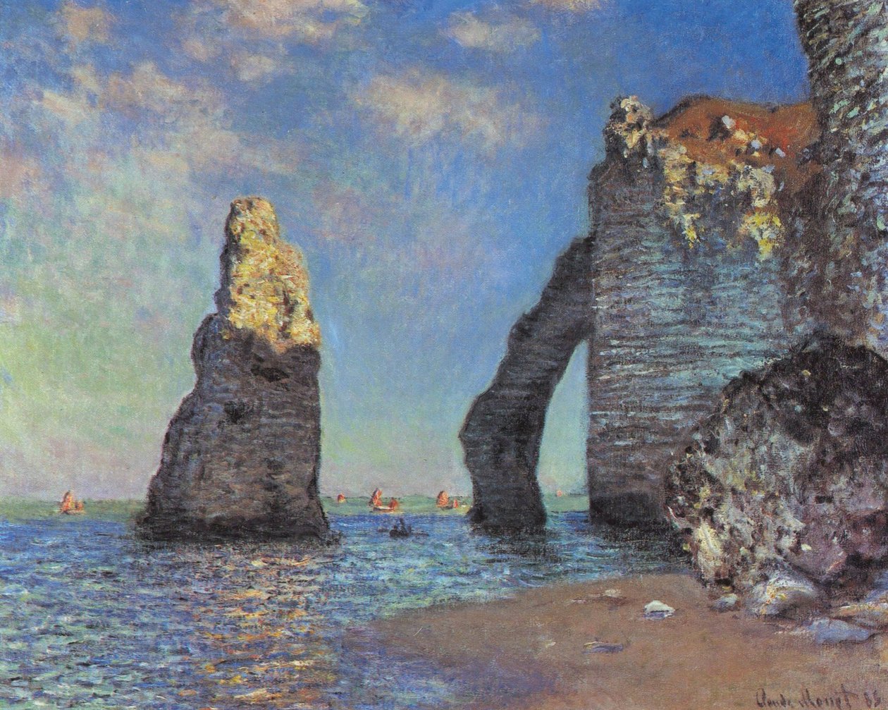 Los acantilados en Étretat de Claude Monet
