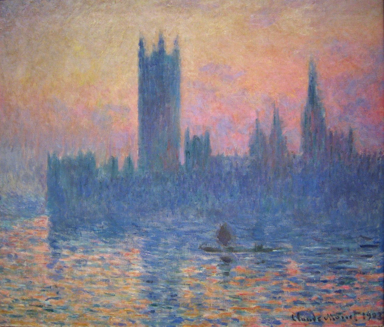 Las Casas del Parlamento, atardecer de Claude Monet