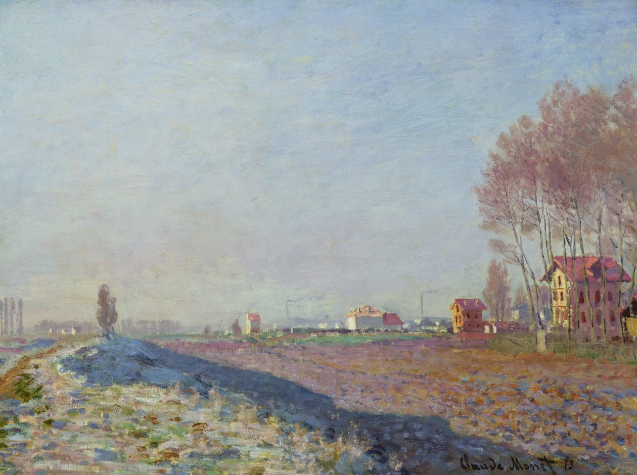 La llanura de Colombes, escarcha blanca, 1873 de Claude Monet
