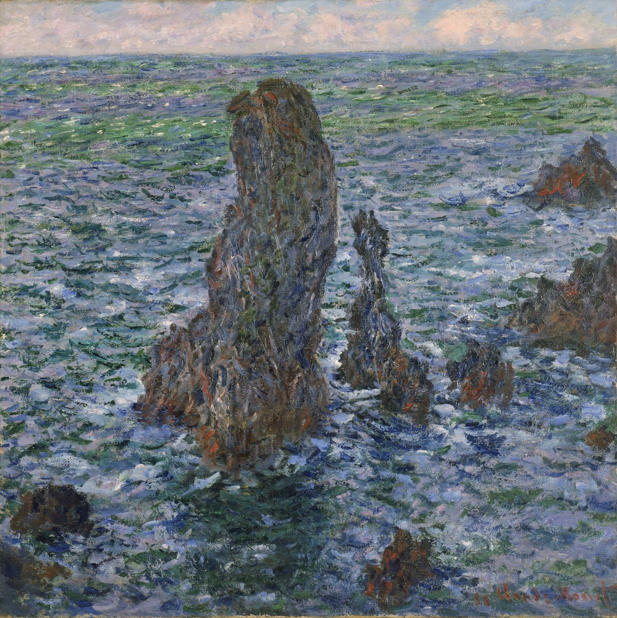 Las Pirámides de Port Coton de Claude Monet