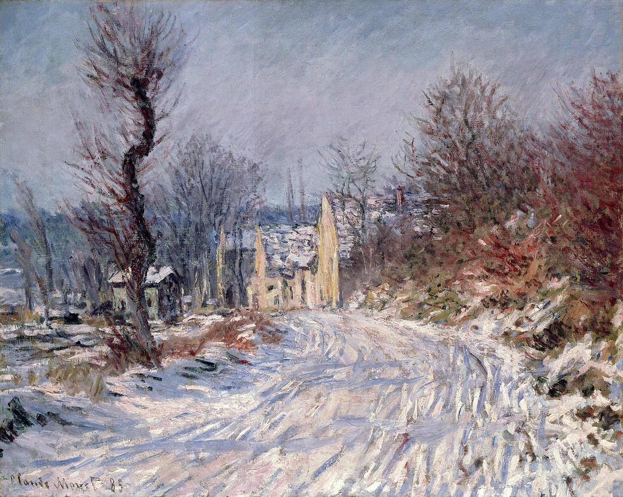 El camino a Giverny, invierno, 1885 de Claude Monet