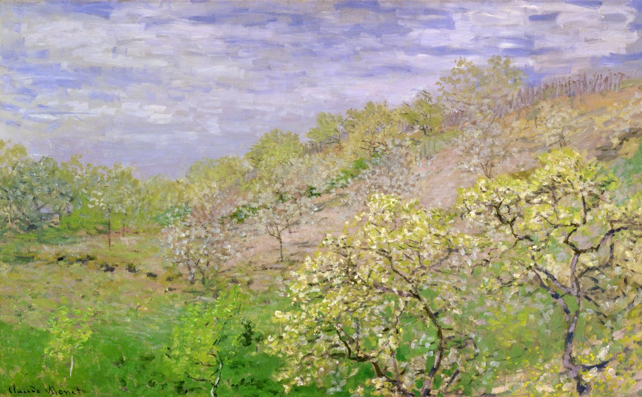 Árboles en flor de Claude Monet