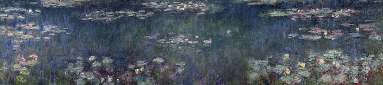 Nenúfares: Reflejos verdes, 1914-18 (sección izquierda y derecha) de Claude Monet