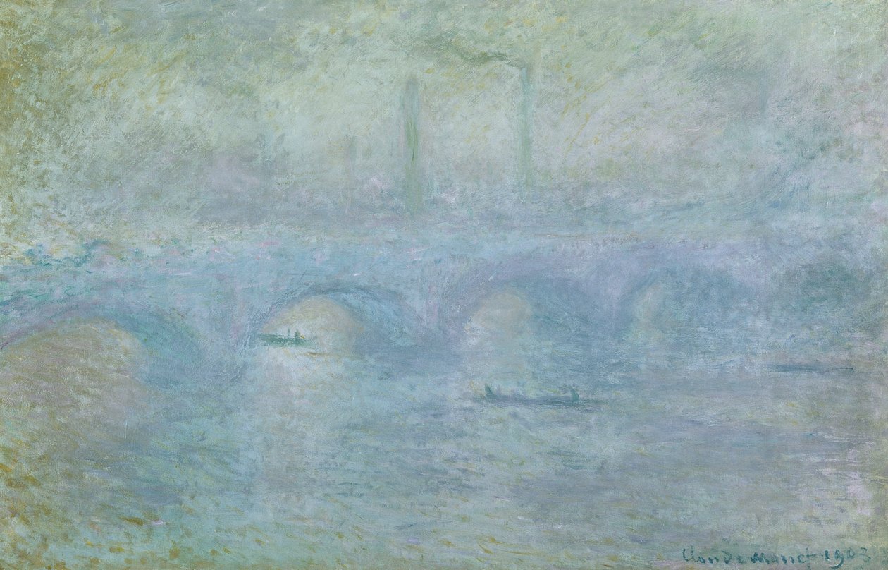 Puente de Waterloo: Efecto de la niebla, 1903 de Claude Monet