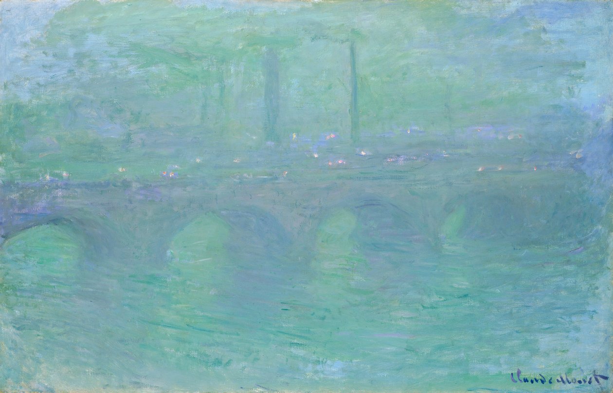 Puente de Waterloo al anochecer, 1904 de Claude Monet