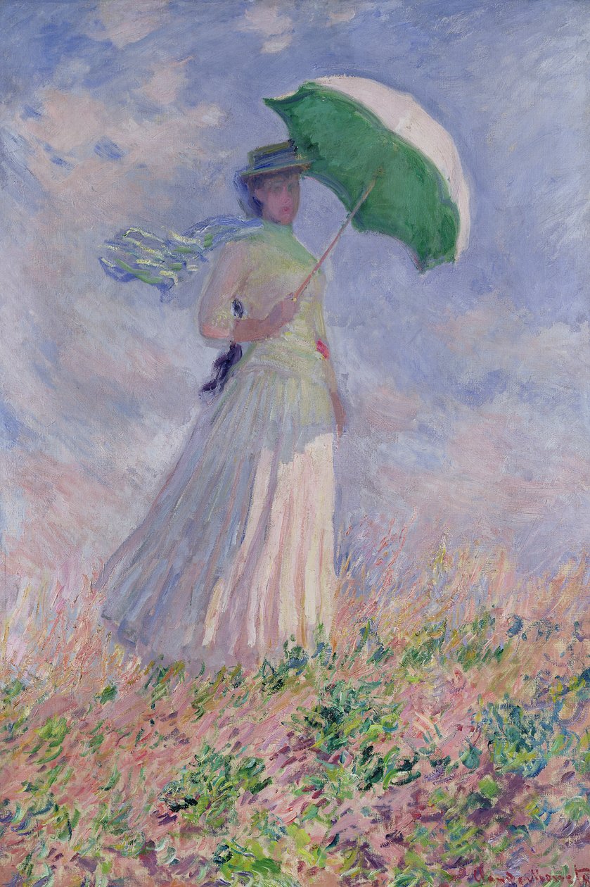 Mujer con una Sombrilla Girada a la Derecha, 1886 de Claude Monet
