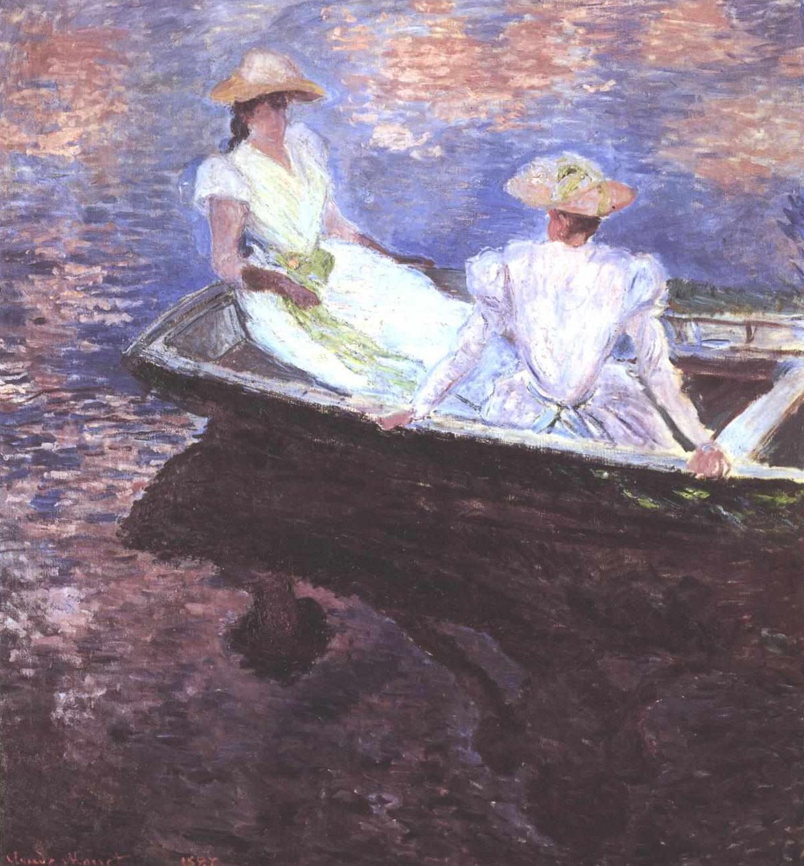 Dos chicas en un bote de Claude Monet