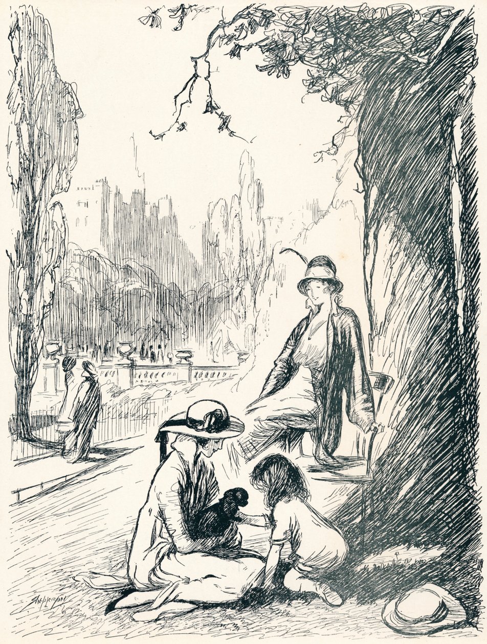 En los Jardines de Kensington - Etapa Seis, c. 1920 de Claude Allin Shepperson