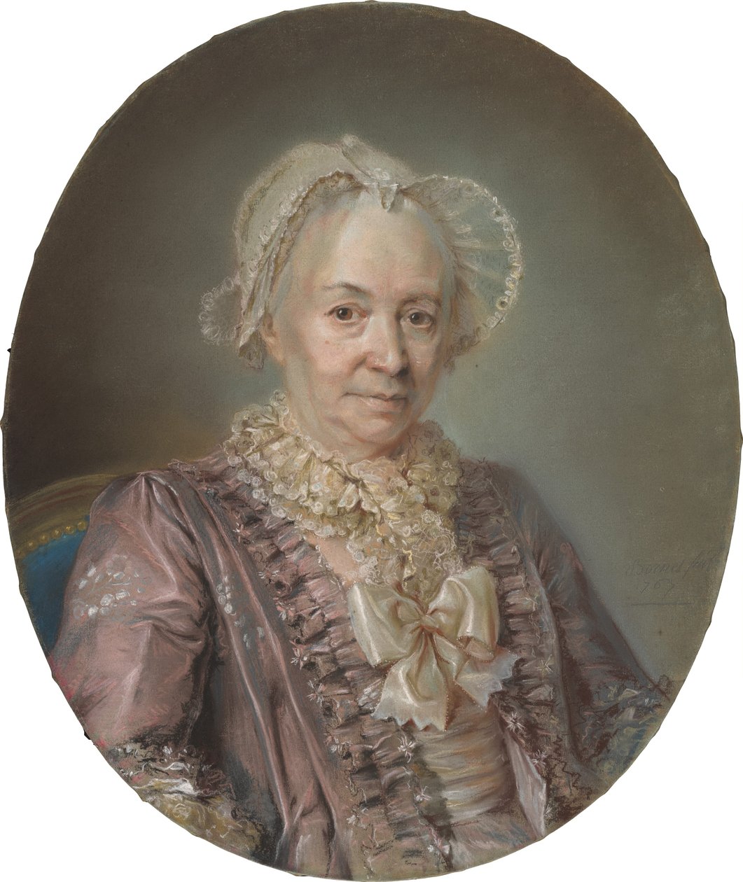 Una anciana con un vestido de seda malva de Claude Bornet