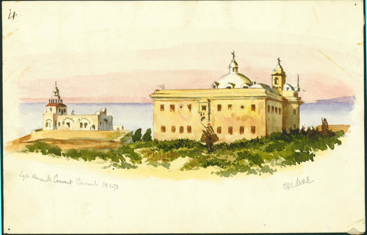 Faro y convento, Carmel, 1873 de Claude Conder