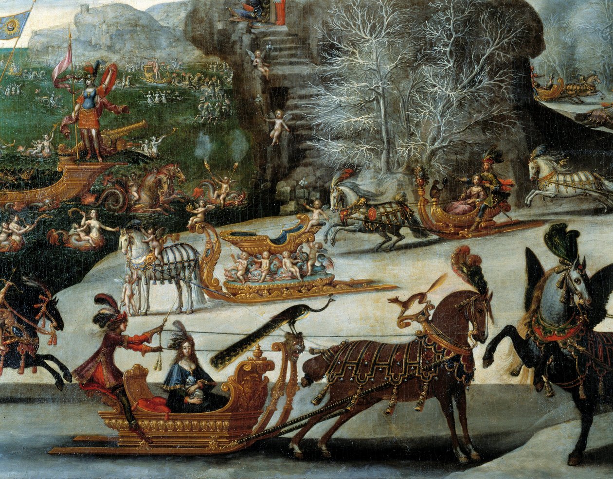 El trineo (detalle) de Claude Deruet