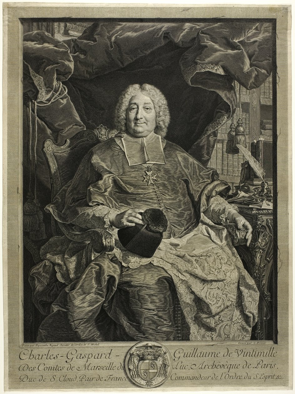 Retrato de Charles-Gaspard-Guillaume de Vintimille, arzobispo de París de Claude Drevet