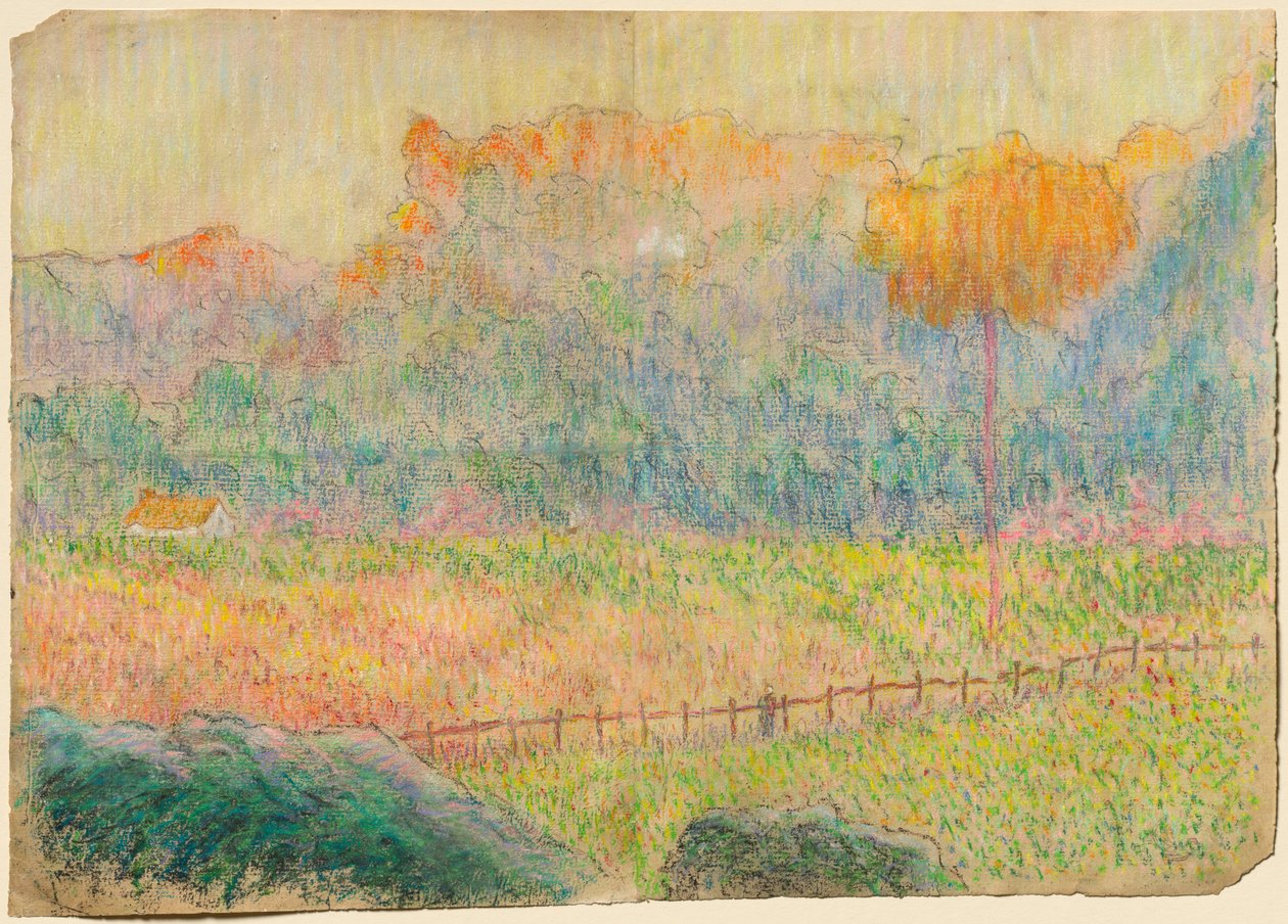 Estudio para "Paisaje con Figura y Casas" de Claude Emile Schuffenecker