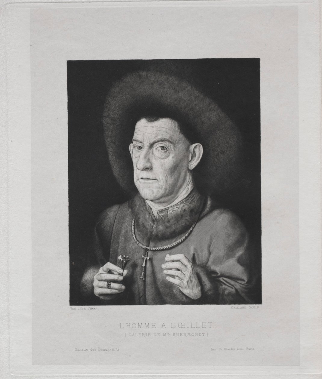 Hombre con un clavel, 1869 de Claude Ferdinand Gaillard