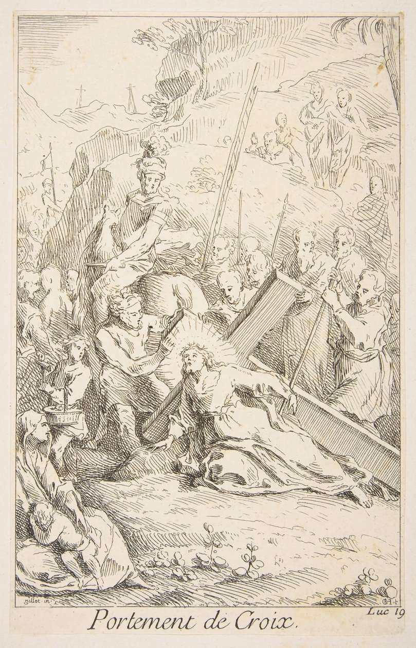 Llevando la Cruz de Claude Gillot, Jacques Gabriel Huquier