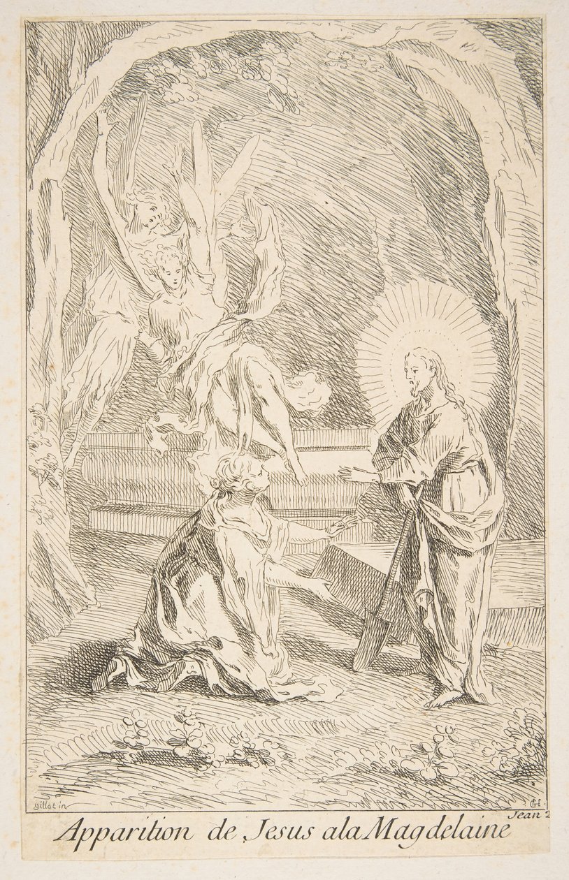Cristo apareciendo a María Magdalena. Creadores: Claude Gillot, Jacques Gabriel Huquier de Claude Gillot, Jacques Gabriel Huquier