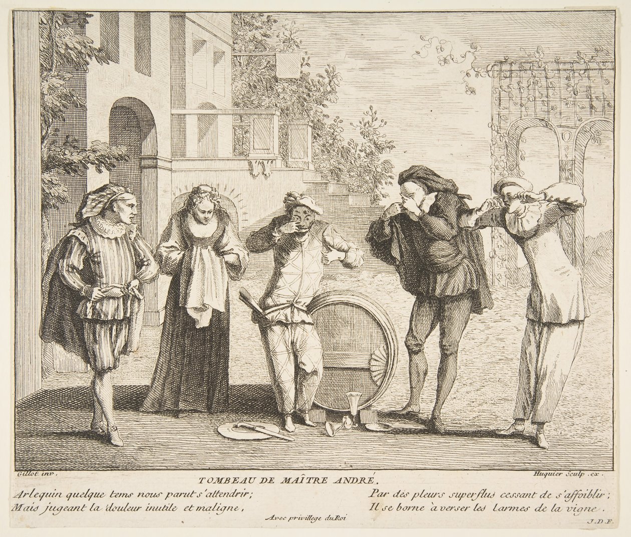 La muerte de Maitre Andre de Claude Gillot, Jacques Gabriel Huquier