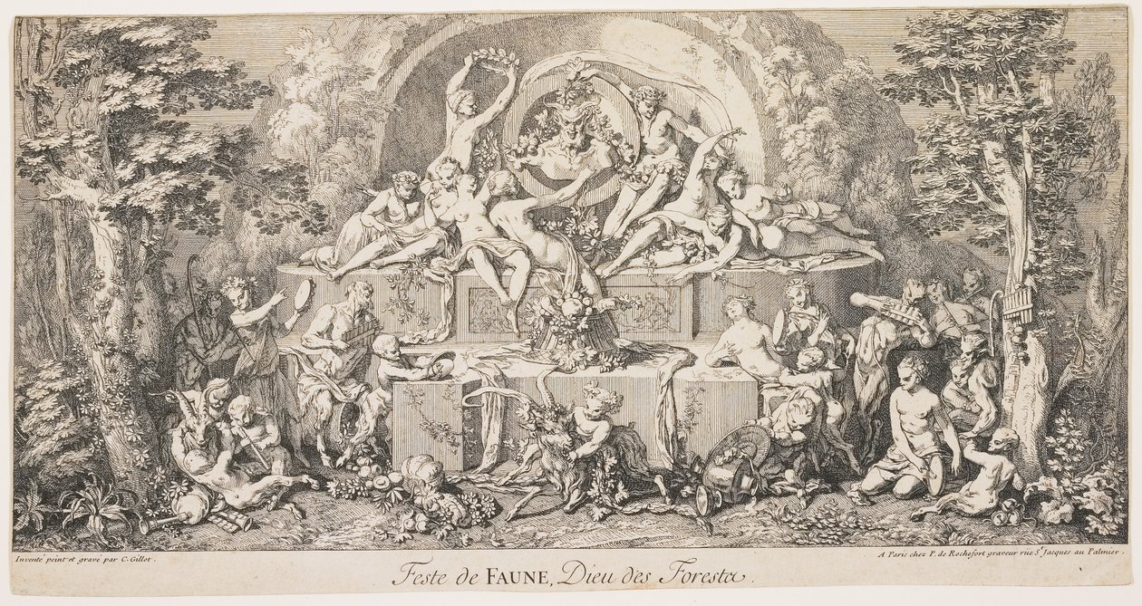 Festival de Fauno, Dios de los Bosques, c. 1740 de Claude Gillot