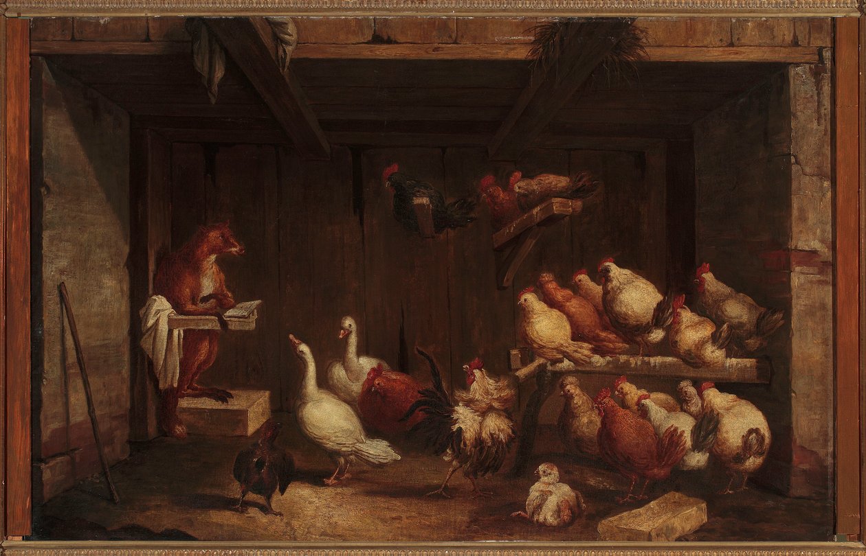 El sermón del zorro a las aves de Claude Gillot