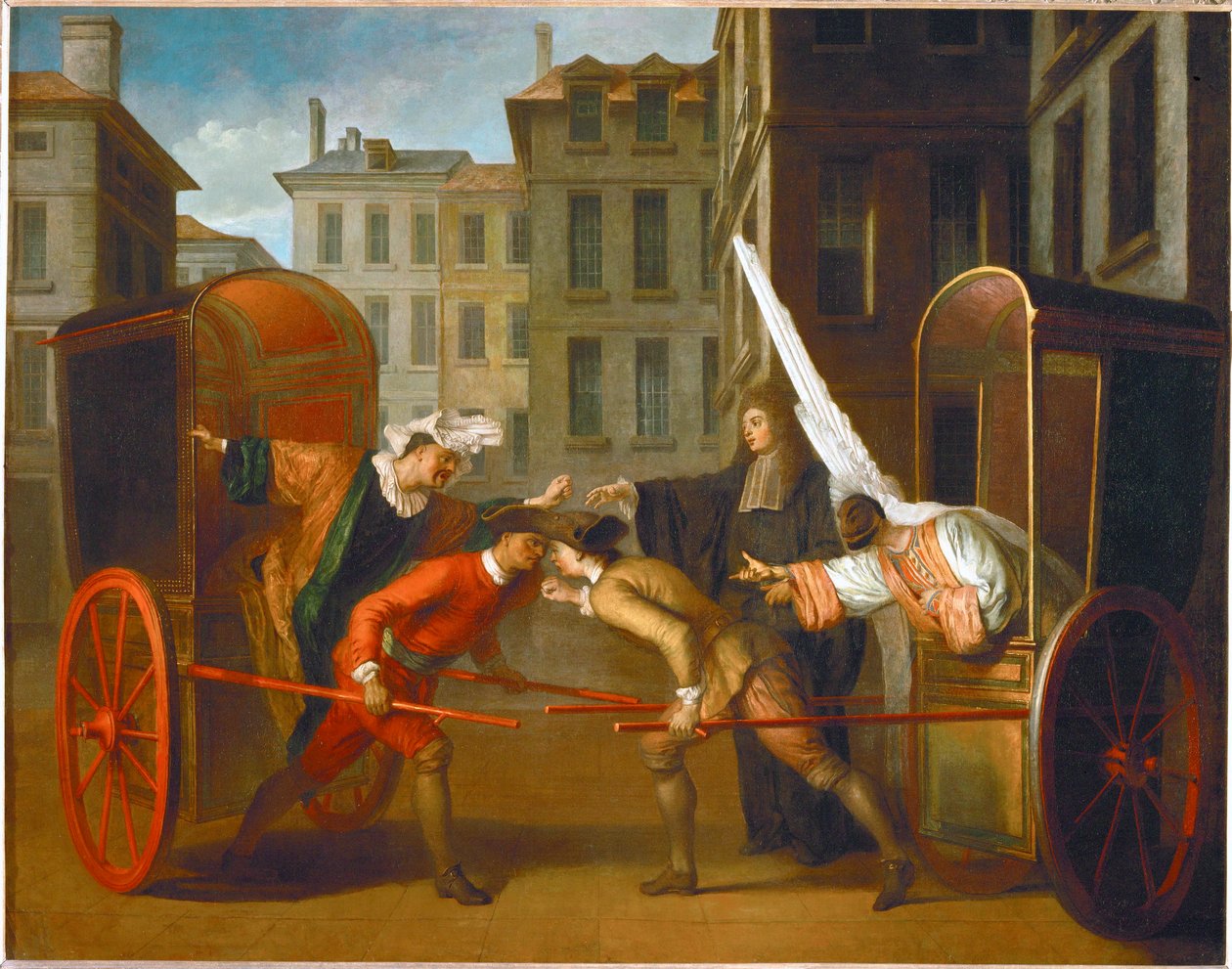 Los dos entrenadores. Scaramouche y Arlequín ... de Claude Gillot