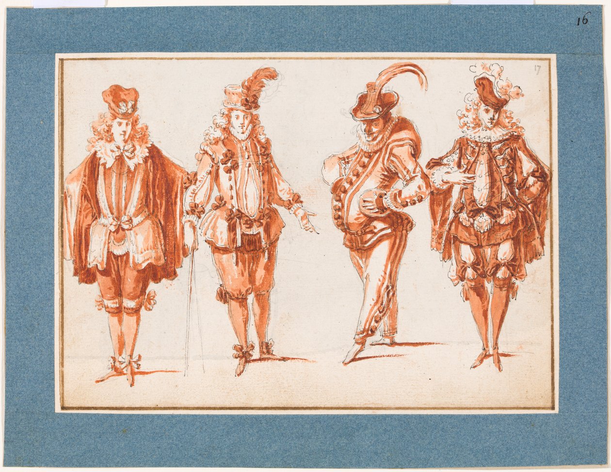 Vier Kostümfiguren de Claude Gillot