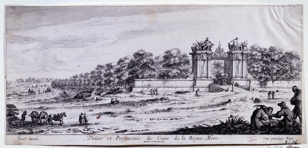 Vista y perspectiva del Cours de la Reine Mere de Claude Goyrand