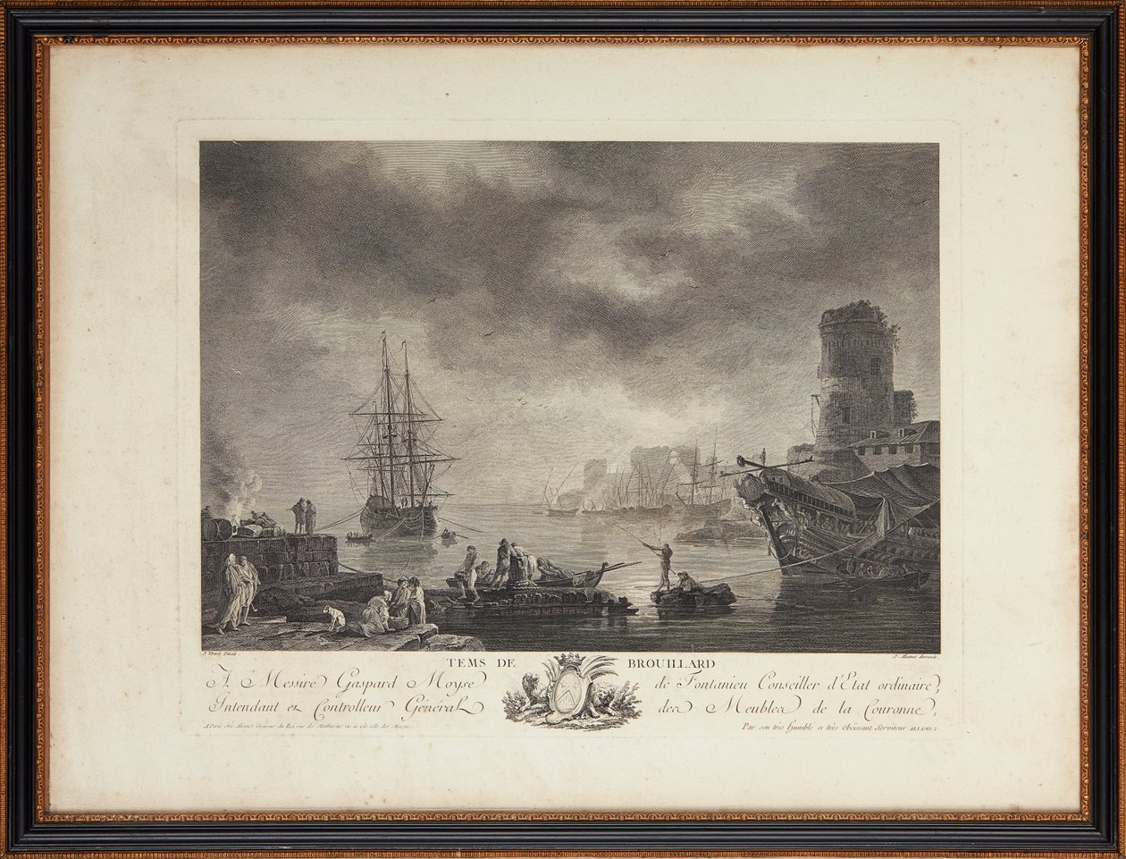 Grabados en acero franceses de Claude Joseph (after) Vernet