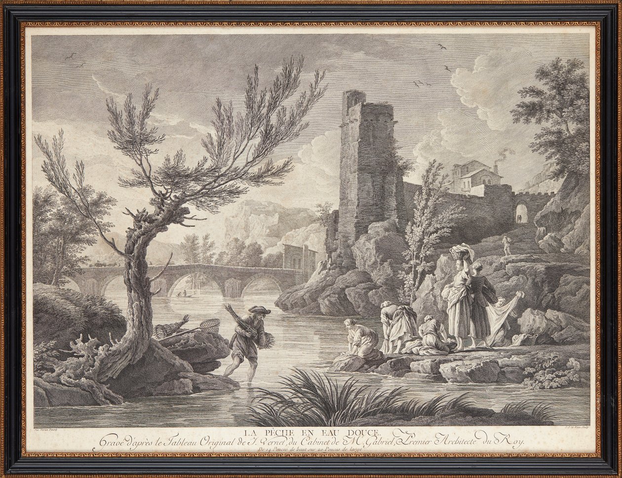 Grabados de acero franceses de Claude Joseph (after) Vernet
