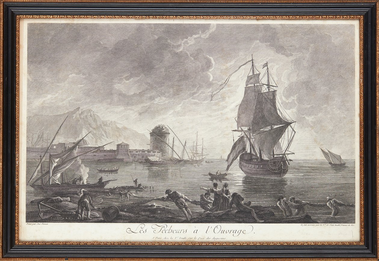 Grabados de acero franceses de Claude Joseph (after) Vernet