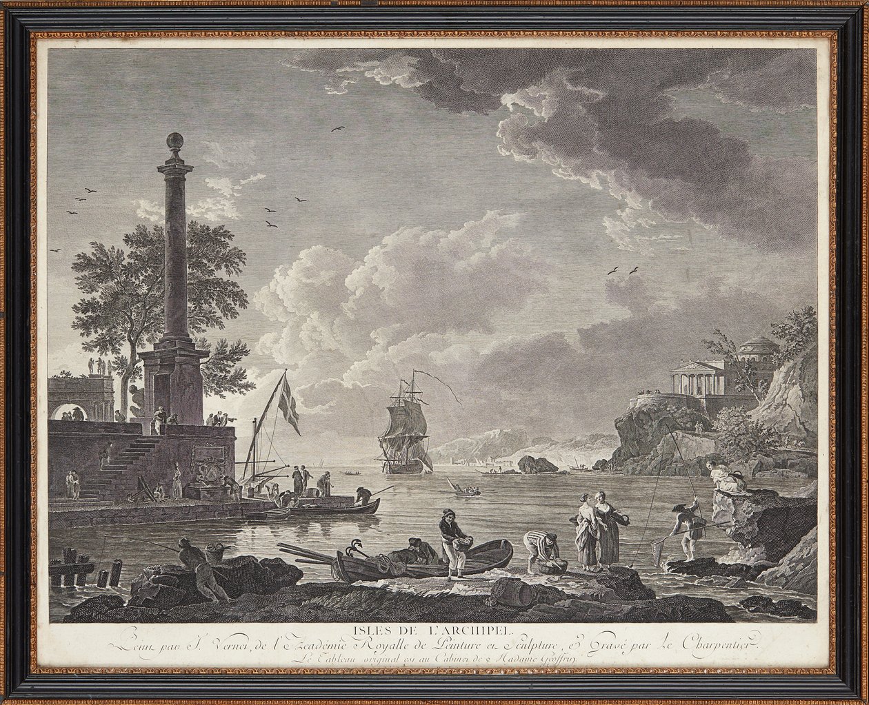 Grabados en acero franceses de Claude Joseph (after) Vernet