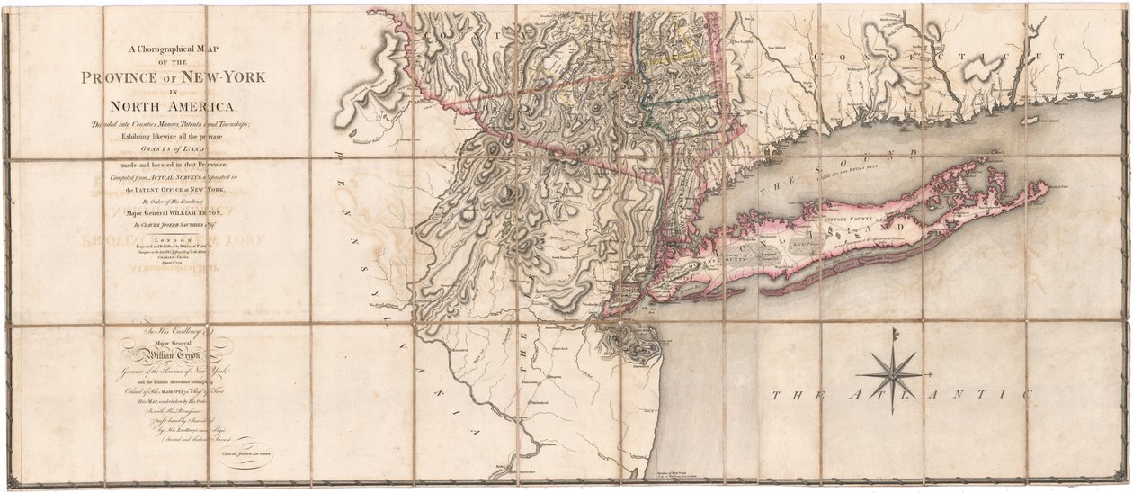 A Chorographical Map of the Province of New-York by Sauthier [Parte inferior del mapa]. de Claude Joseph Sauthier