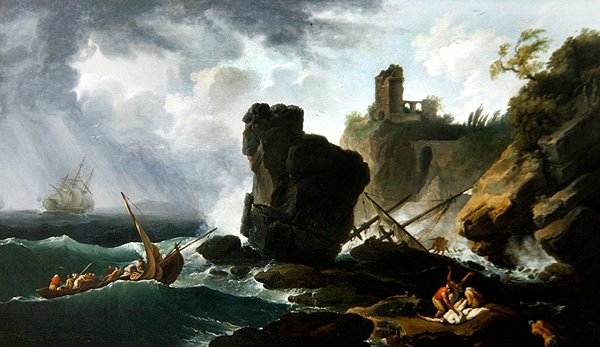 Escena costera italiana clásica de Claude Joseph Vernet