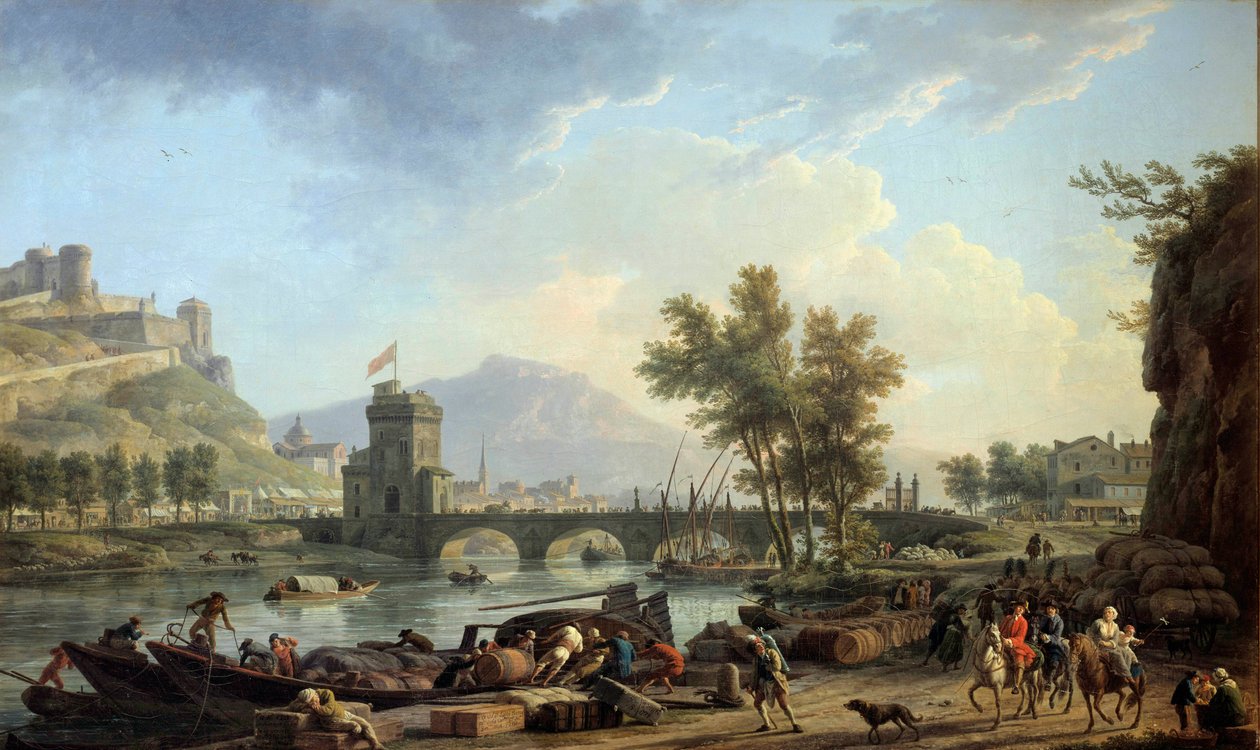 Los acercamientos de un taladro en 1774 de Claude Joseph Vernet