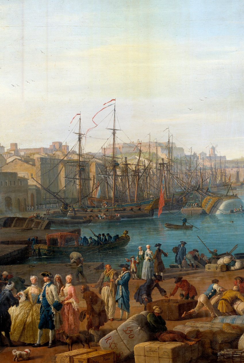 El puerto de Marsella en el siglo XVIII (detalle) de Claude Joseph Vernet
