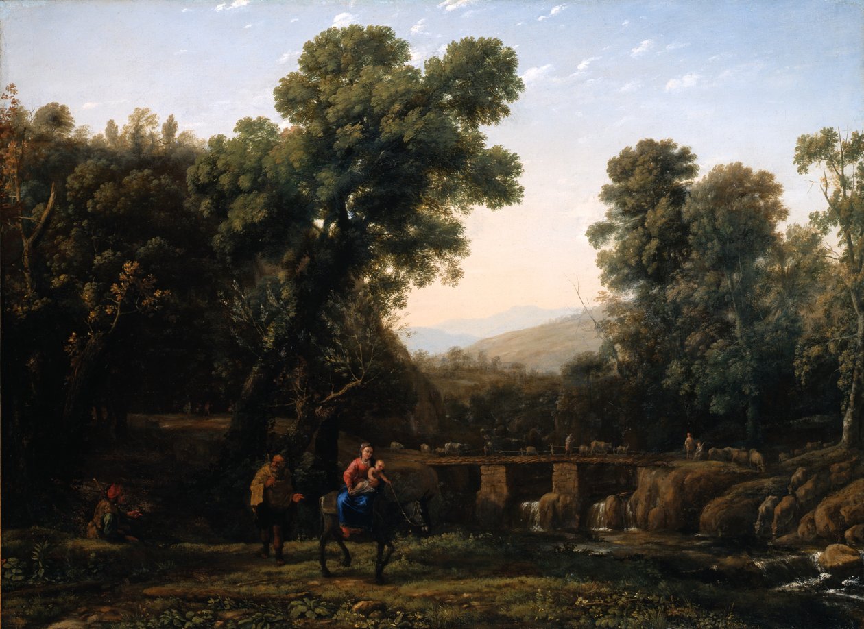 La huida a Egipto (óleo sobre lienzo) de Claude Lorrain (1600 82)