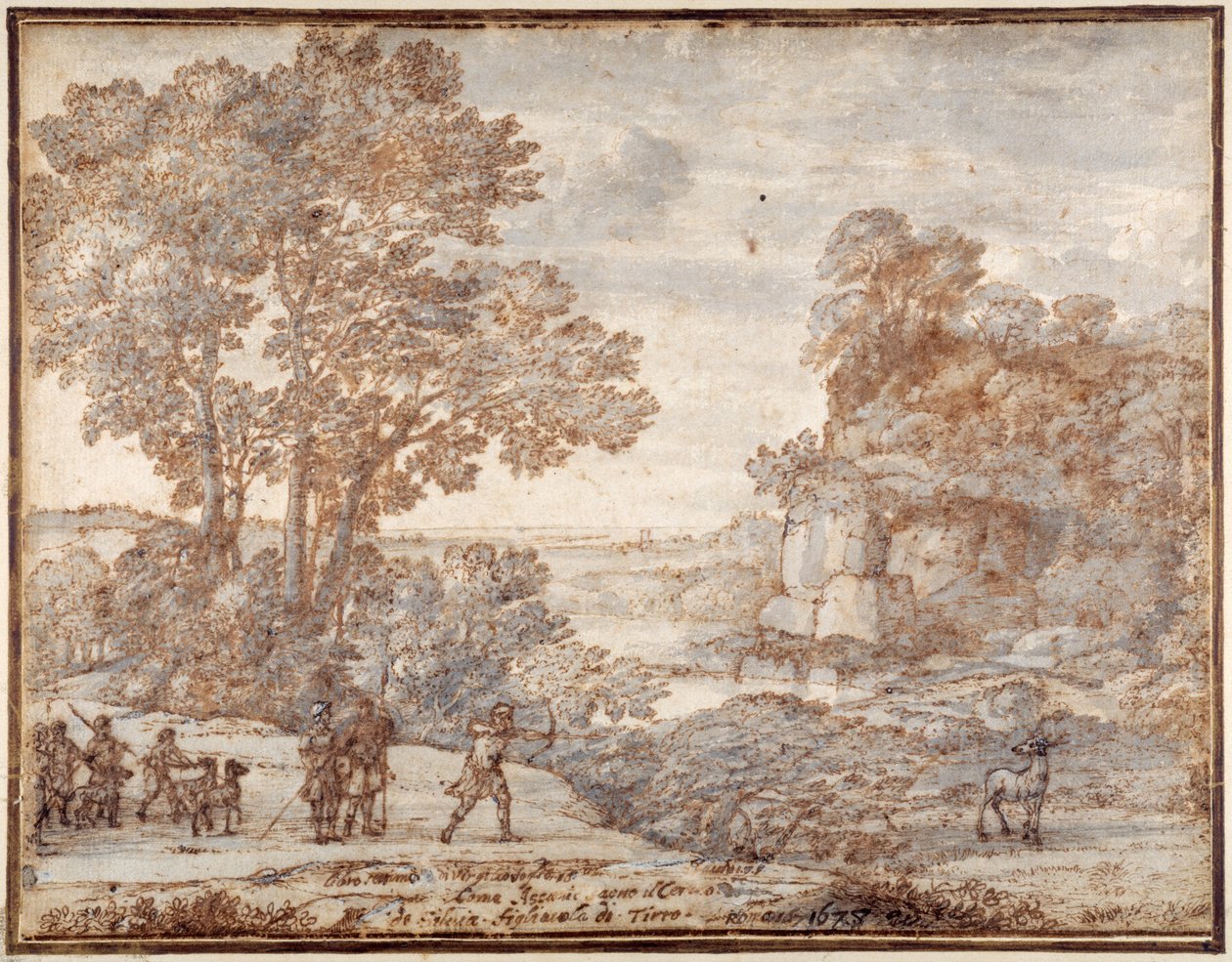 Ascanius disparando al ciervo de Sylvia, c.1680 de Claude Lorrain