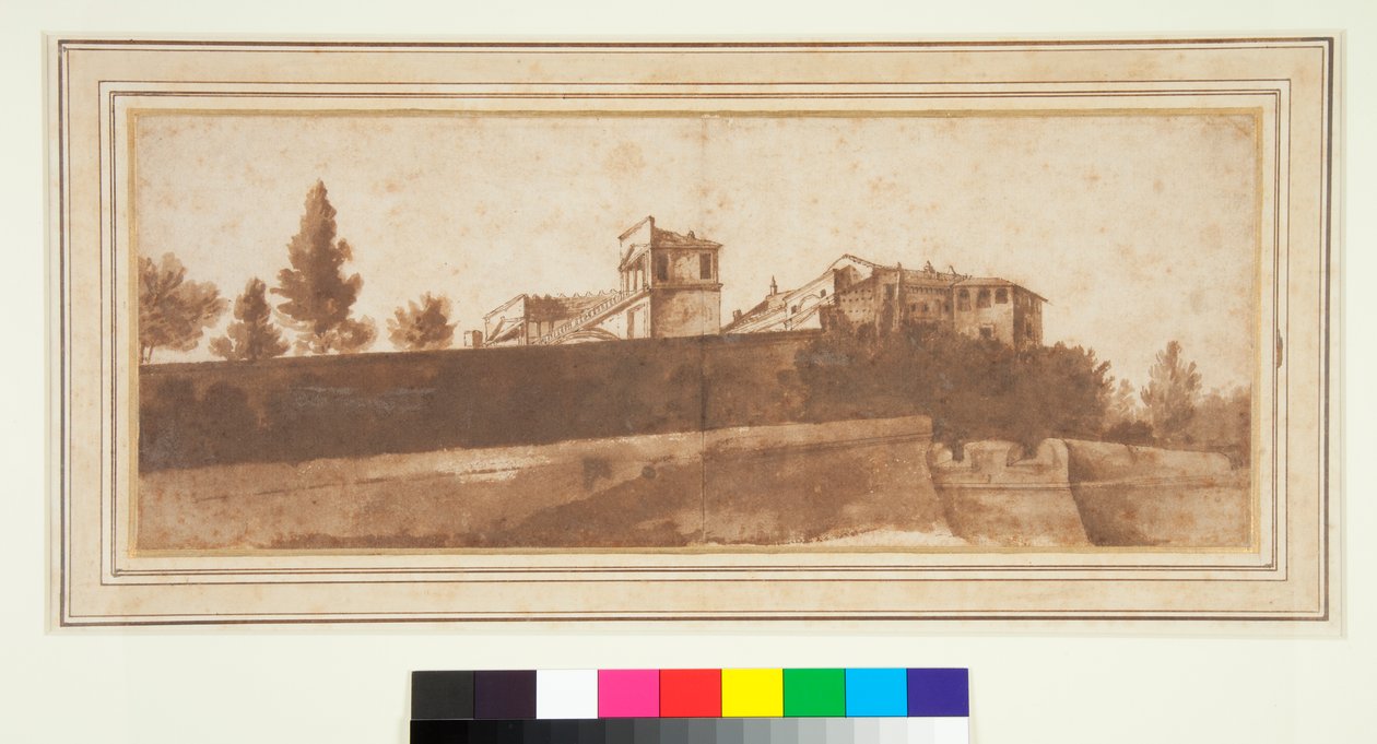 Vista del Belvedere y la fortificación del Vaticano de Claude Lorrain